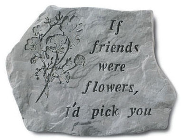 Concrete Stepping Stone gift for best friend - If friends were flowers I'd pick you